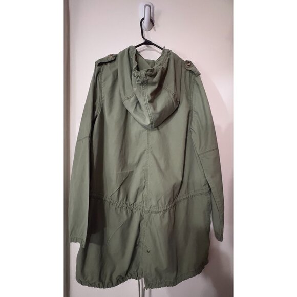Ganni cargo army style jacket coat size L color olive Green - Picture 2 of 8